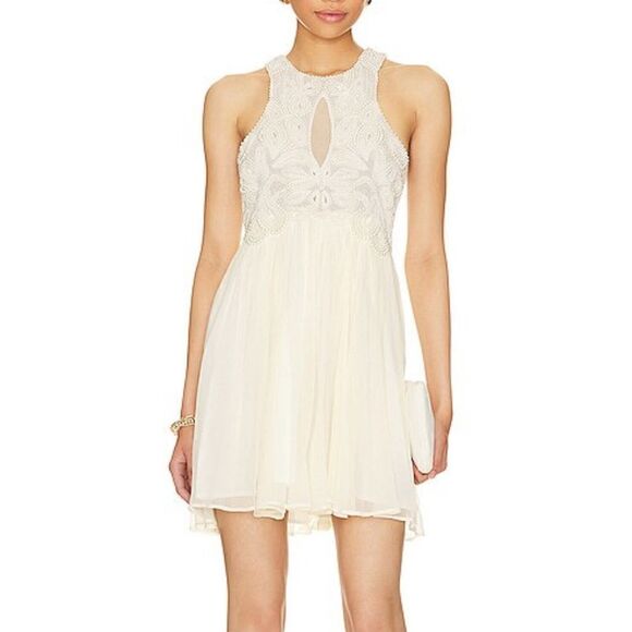 Free People Pearlie Mini Dress Size 6 - Picture 5 of 12